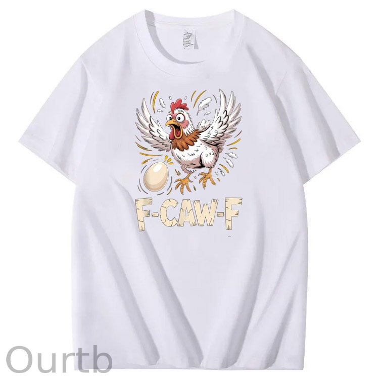 F-Caw-F Crazy Egg Chickens Pattern100% Cotton T-Shirt