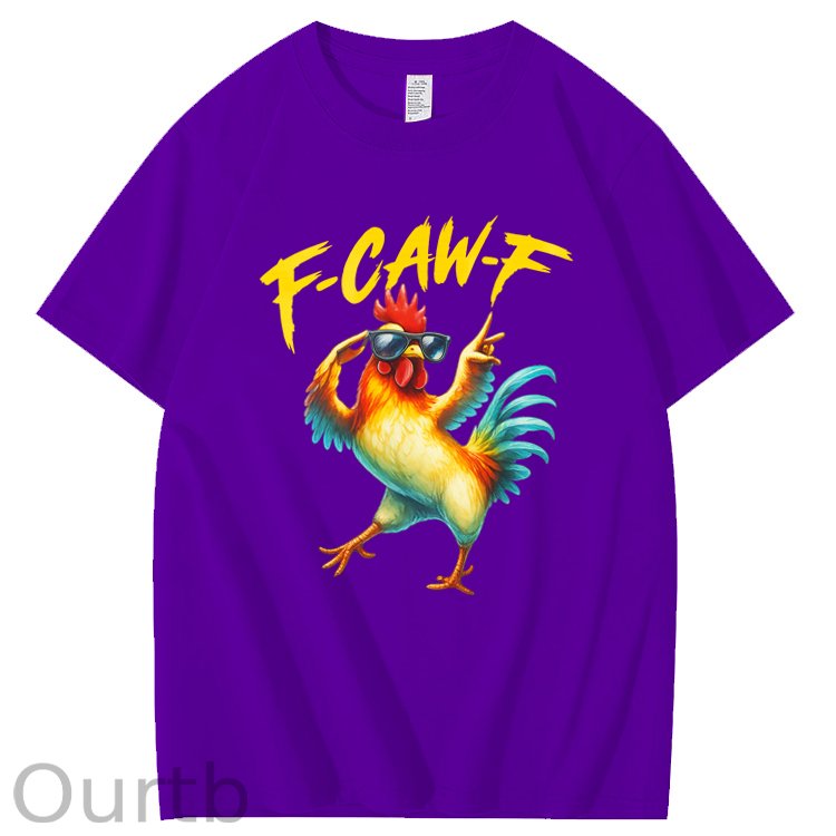 F-Caw-F Cool Chicken Pattern100% Cotton T-Shirt