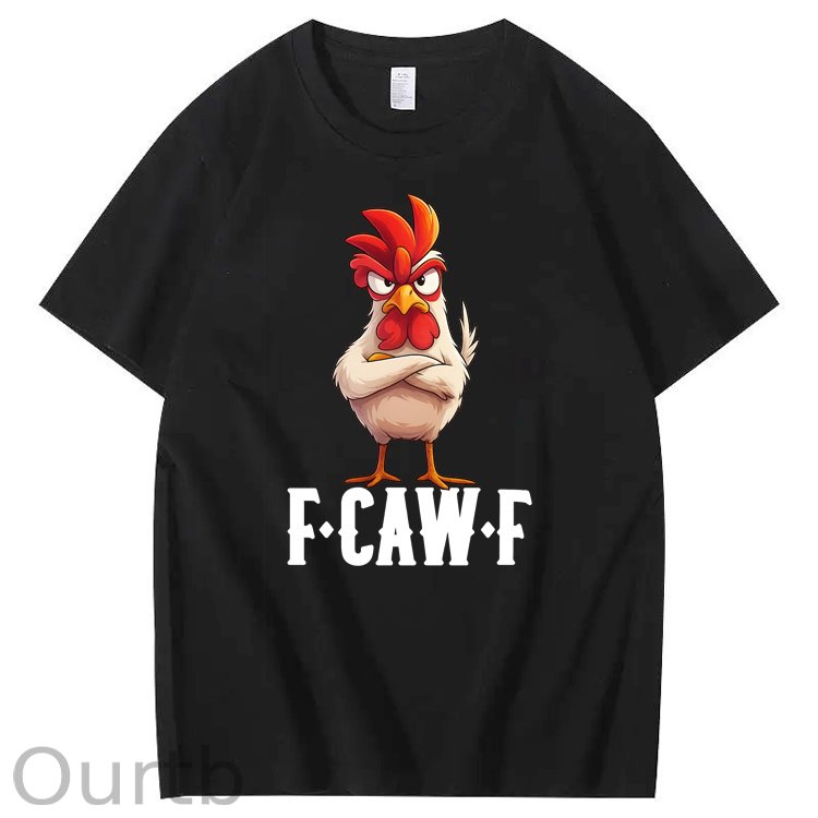 F-Caw-F  Angry  Cool Chicken  Pattern100% Cotton T-Shirt