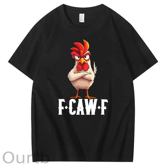 F-Caw-F  Angry  Cool Chicken  Pattern100% Cotton T-Shirt