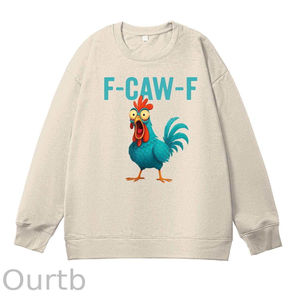Funny Rooster Chicken F-Caw-F Chicken 100% Cotton Sweatshirt