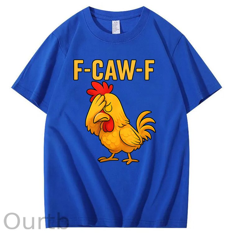 F-Caw-F Helpless Chicken Pattern100% Cotton T-Shirt