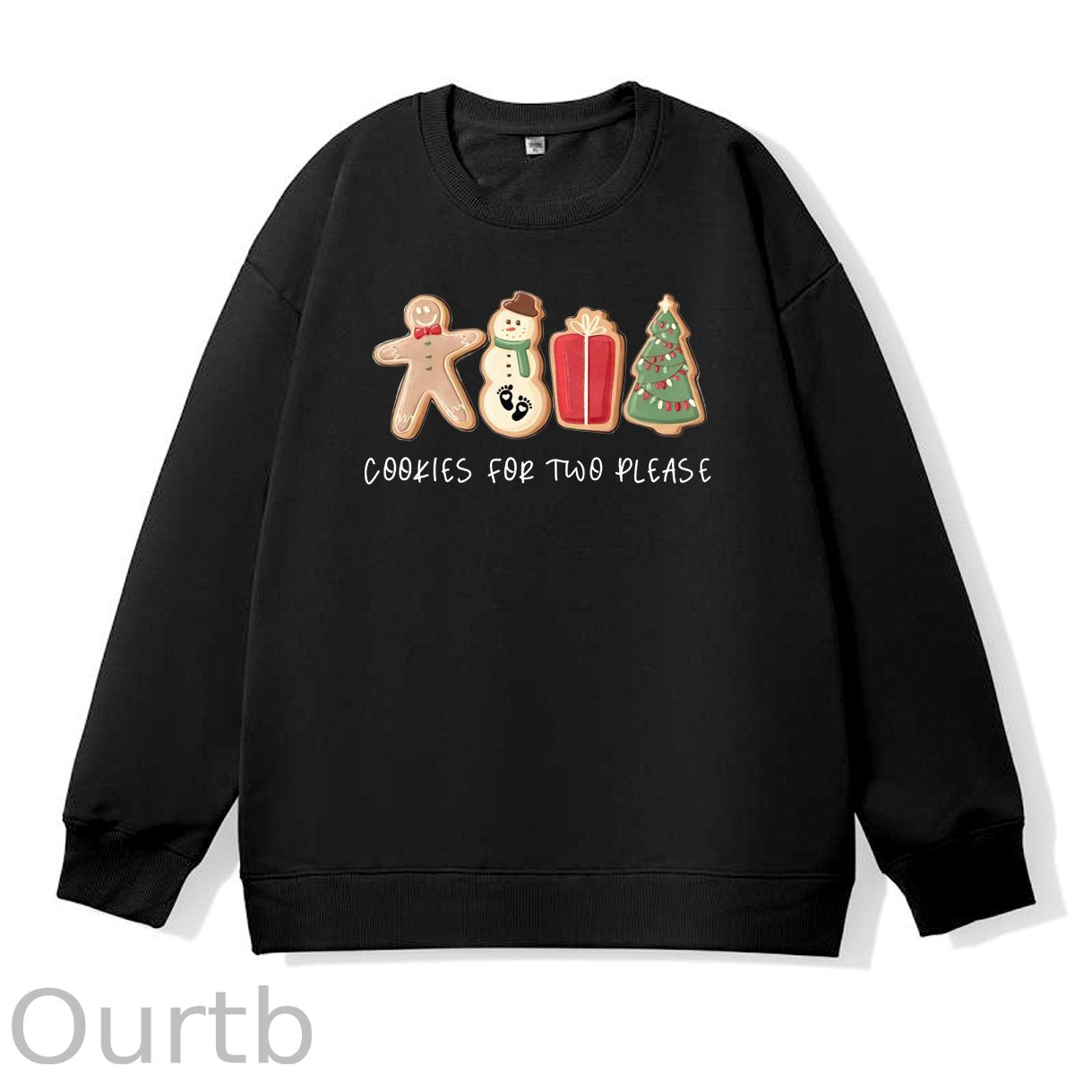 Christmas Cookies For Two Please Pattern 100% 300g CottonCrew Neck Sweatshirt