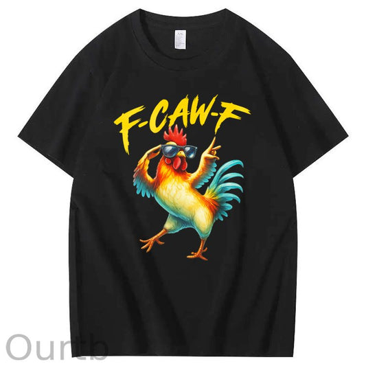 F-Caw-F Cool Chicken Pattern100% Cotton T-Shirt