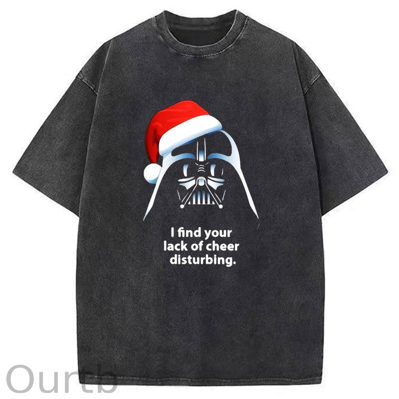 I Find Lack of Cheer Disturbing Christmas Washed T-Shirt