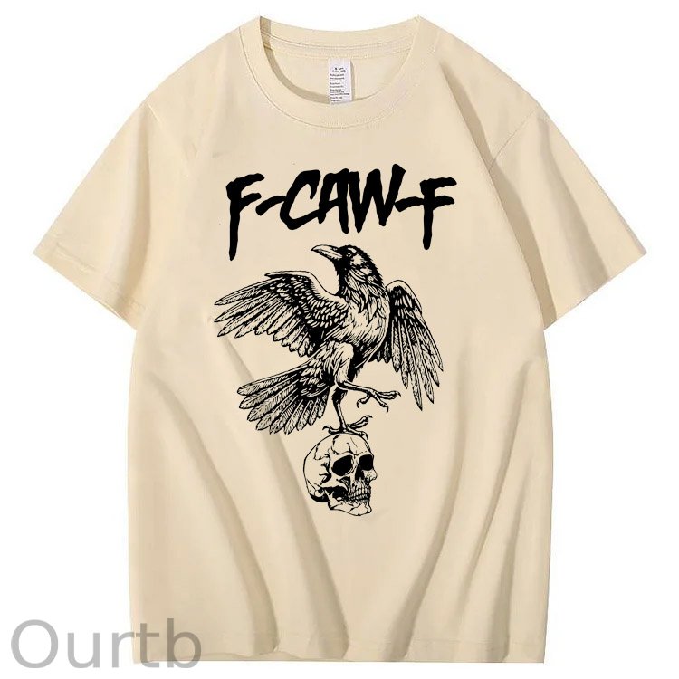 F-CAW-F Skull Pattern 100% Cotton T-Shirt