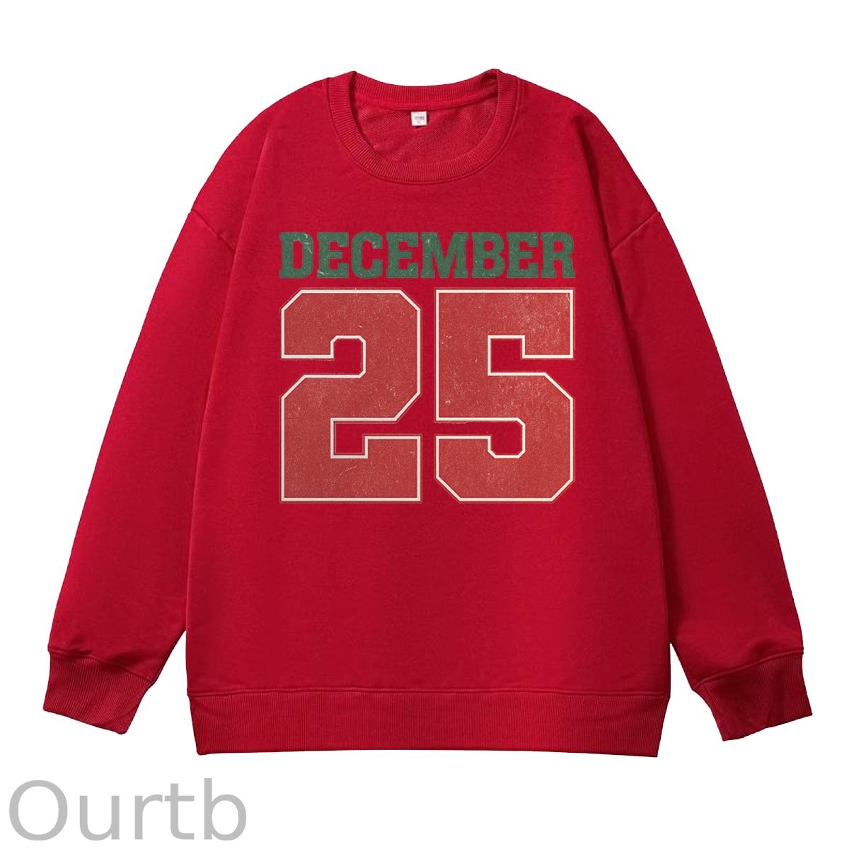 Christmas Decemember 25  Pattern 100% 300g CottonCrew Neck Sweatshirt