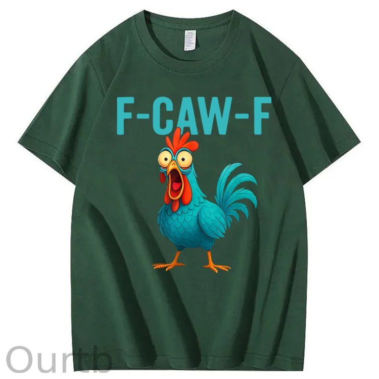 Funny Rooster Chicken F-Caw-F Chicken 100% Cotton T-Shirt