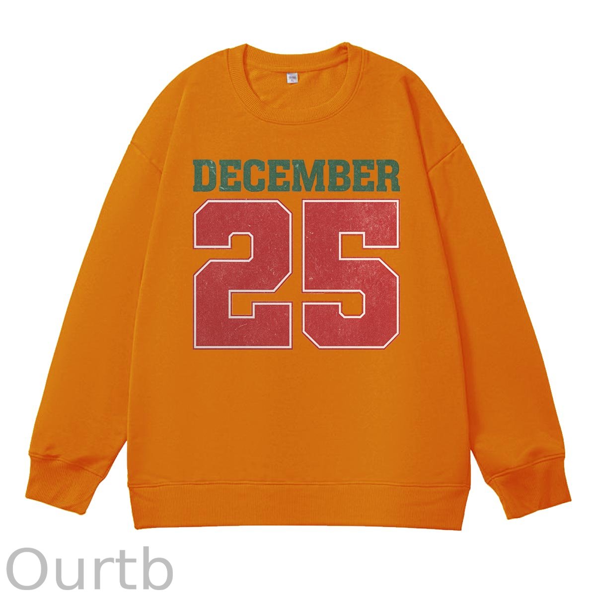 Christmas Decemember 25  Pattern 100% 300g CottonCrew Neck Sweatshirt