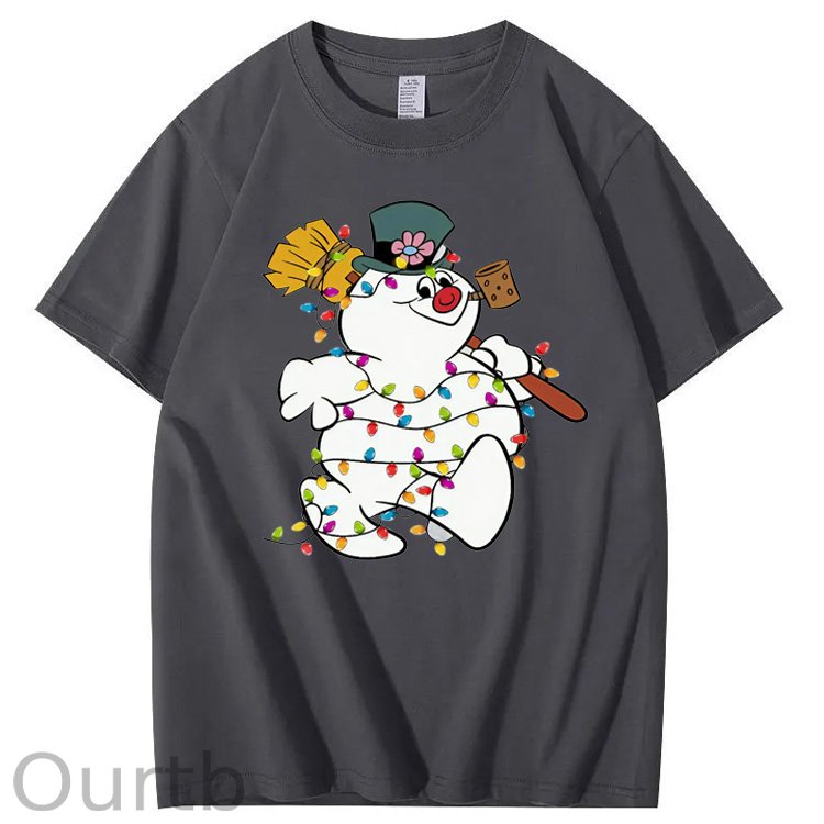 Christmas Funny Smowman Pattern100% Cotton T-Shirt