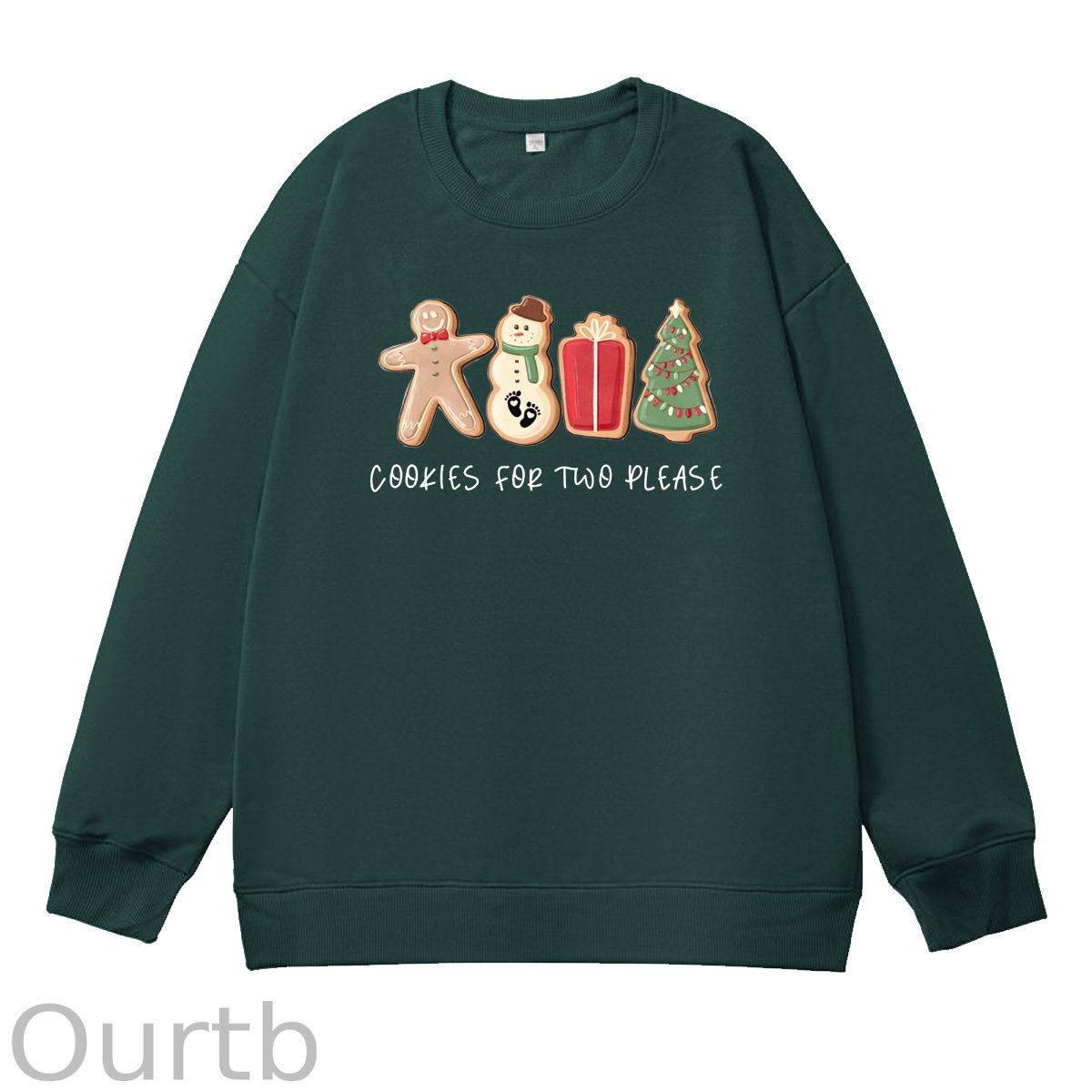 Christmas Cookies For Two Please Pattern 100% 300g CottonCrew Neck Sweatshirt