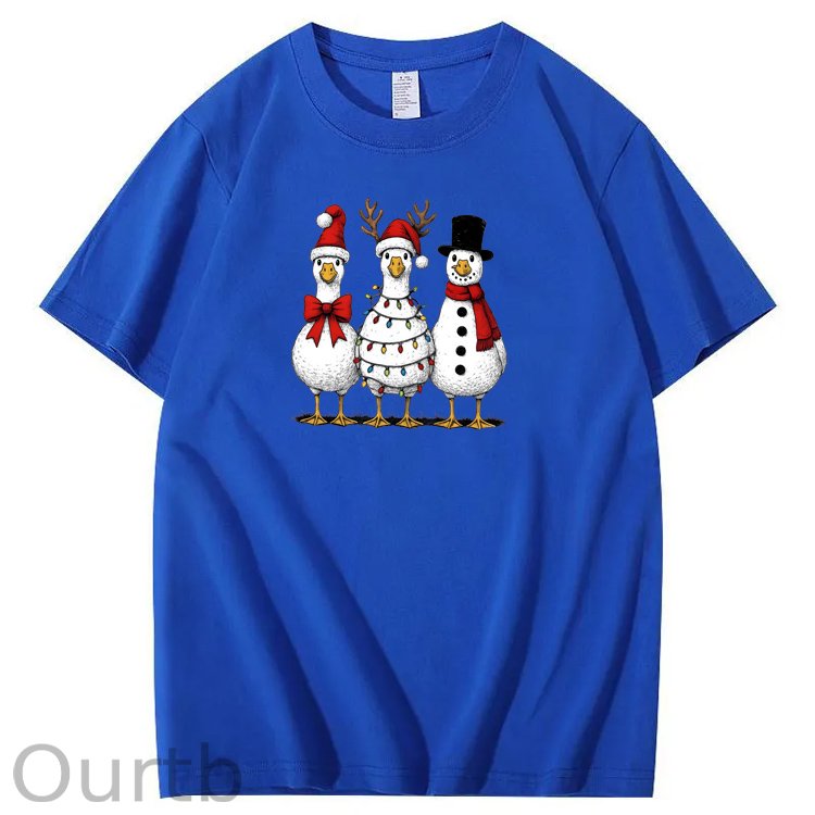 Christmas goose Pattern100% Cotton T-Shirt