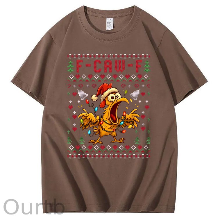 Christmas F-Caw-F Pattern100% Cotton T-Shirt