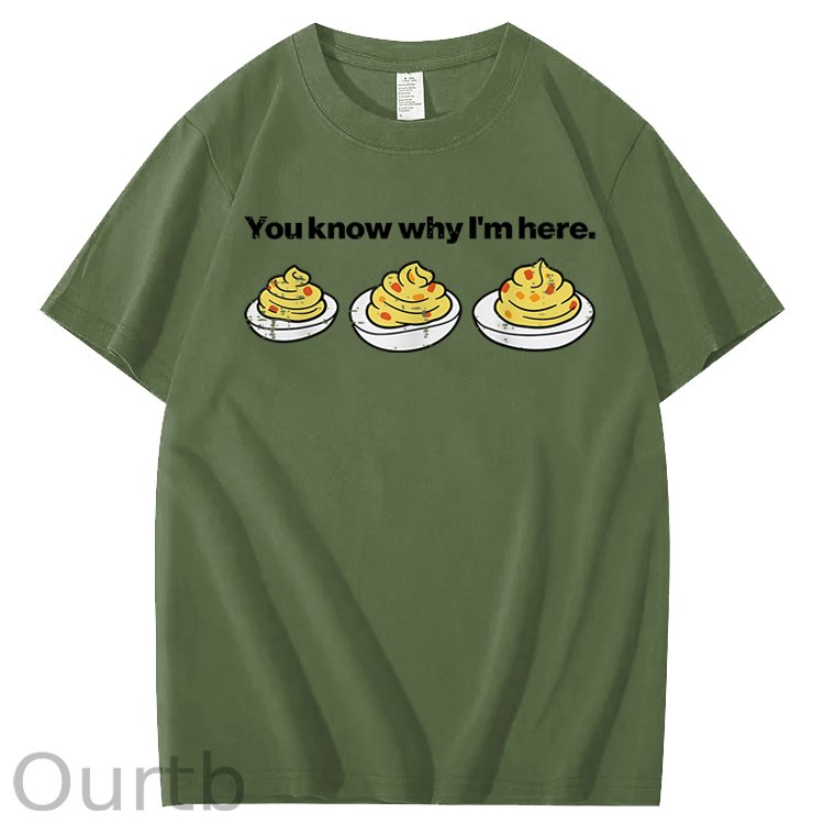 Deviled Eggs You Know Why Im Here Funny Thanksgiving 100% Cotton T-Shirt