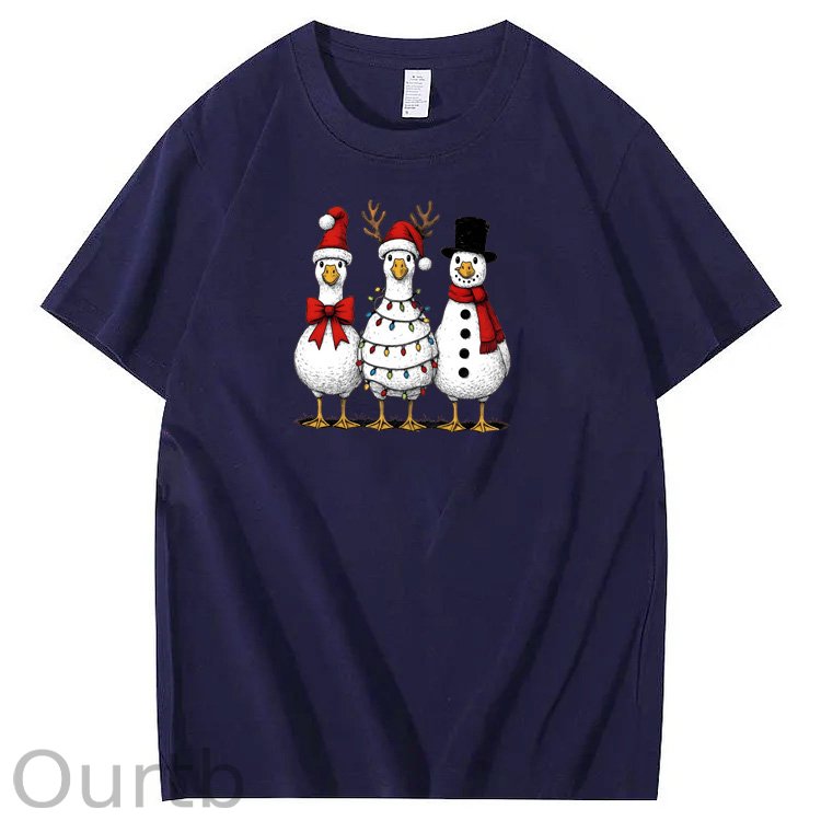 Christmas goose Pattern100% Cotton T-Shirt