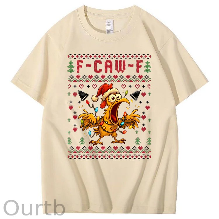 Christmas F-Caw-F Pattern100% Cotton T-Shirt