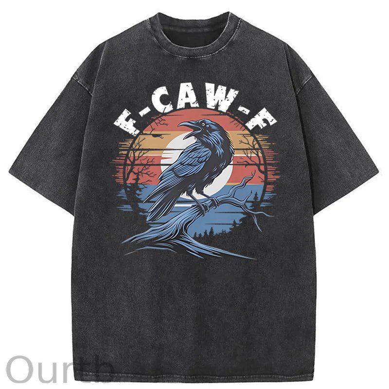 F-Caw-F Crow Washed Cotton T-Shirt