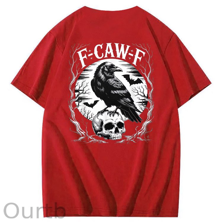 F-Caw-F Skull Pattern100% Cotton T-Shirt