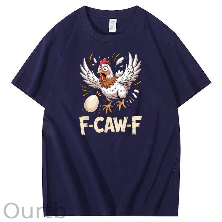 F-Caw-F Crazy Egg Chickens Pattern100% Cotton T-Shirt