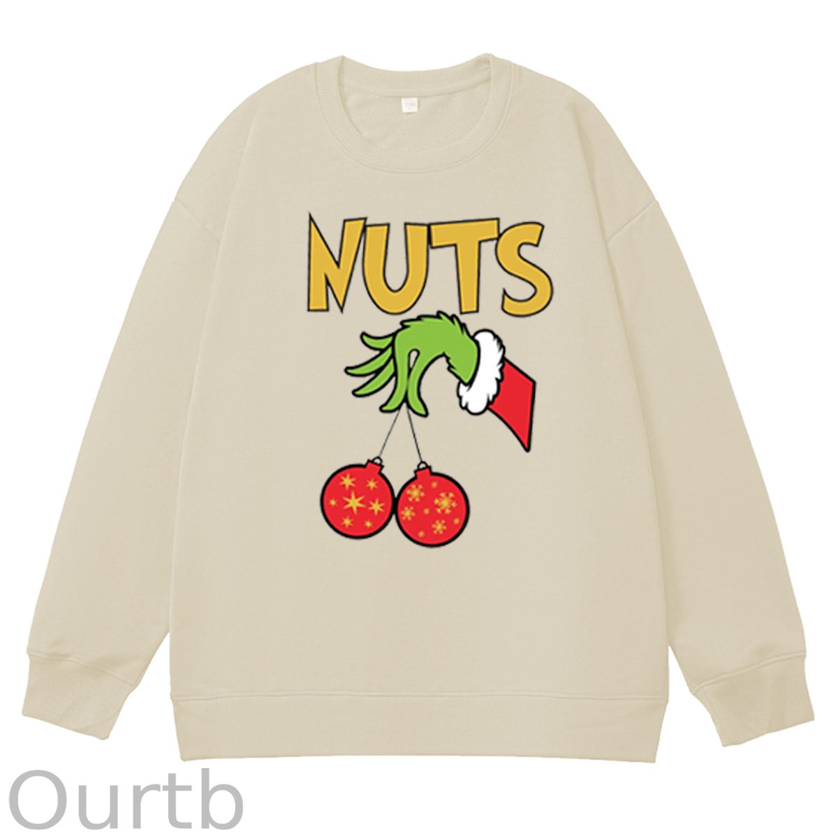 Christmas Couple Funny  Pattern 100% 300g CottonCrew Neck Sweatshirt