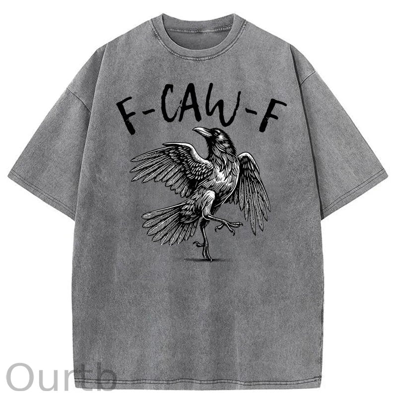 F-Caw-F Crow Washed Cotton T-Shirt
