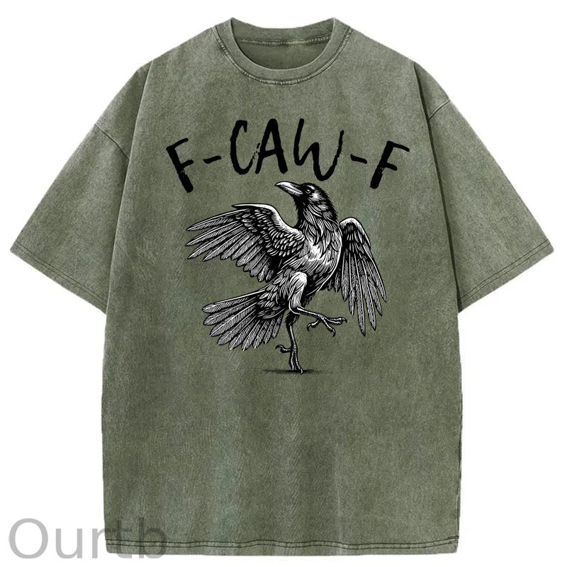 F-Caw-F Crow Washed Cotton T-Shirt