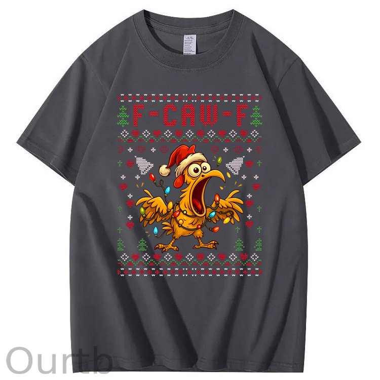 Christmas F-Caw-F Pattern100% Cotton T-Shirt