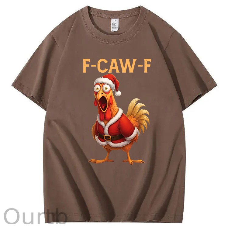 F-Caw-F Chicken Christmas 100% Cotton T-Shirt