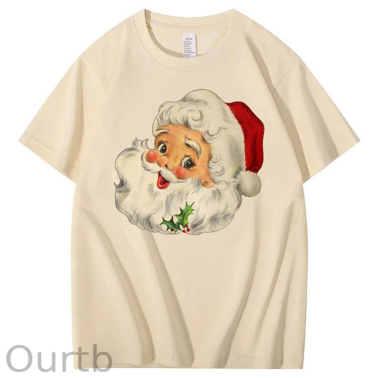 Christmas Santa Claus Pattern100% Cotton T-Shirt