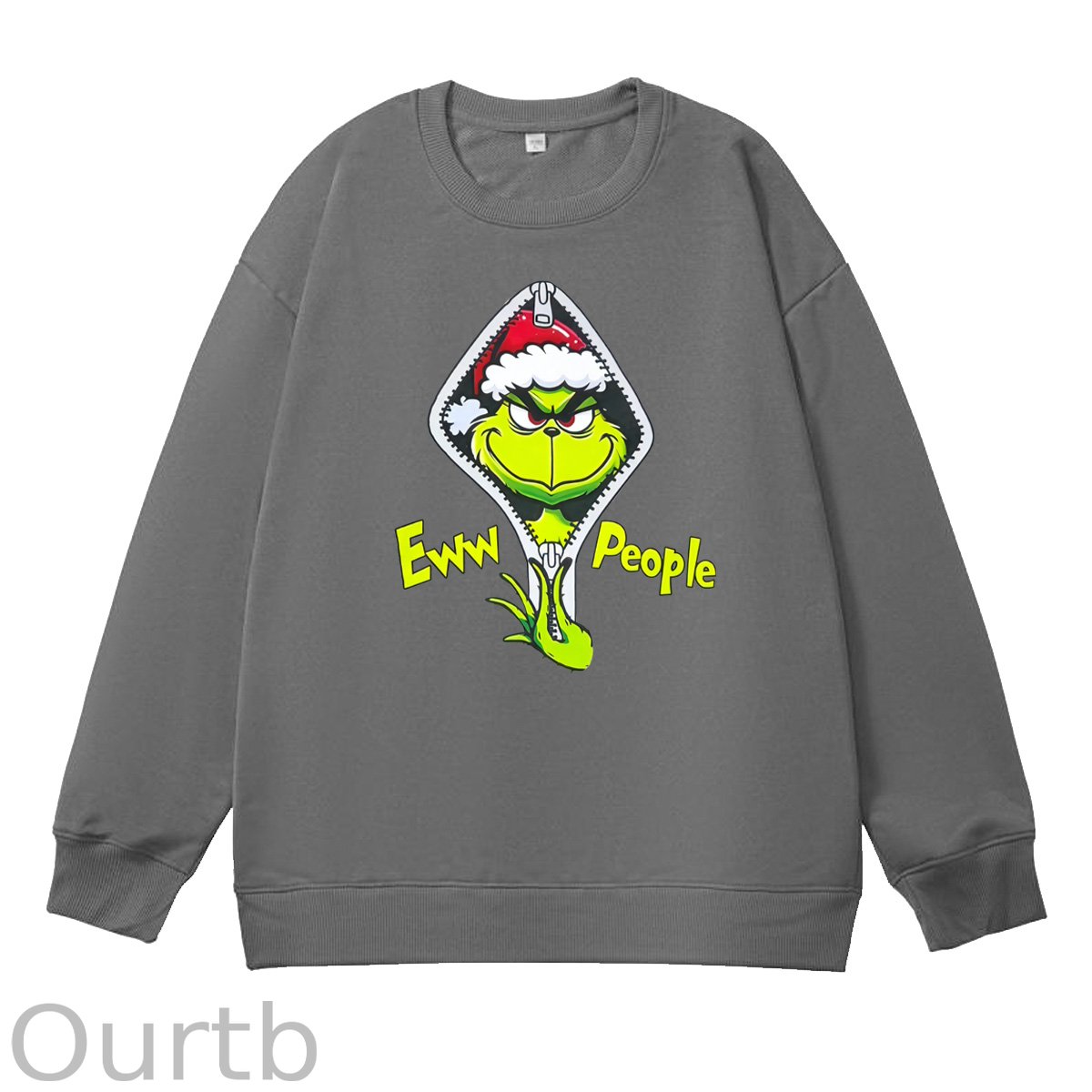 Christmas Eww People Pattern 100% 300g CottonCrew Neck Sweatshirt
