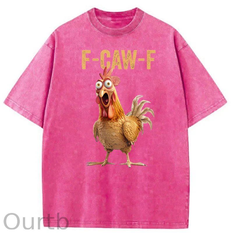 F-Caw-F Chicken Washed Cotton T-Shirt
