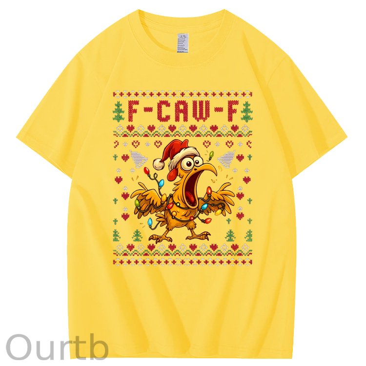 Christmas F-Caw-F Pattern100% Cotton T-Shirt
