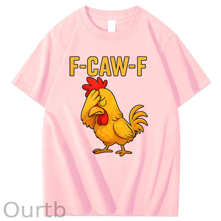 F-Caw-F Helpless Chicken Pattern100% Cotton T-Shirt