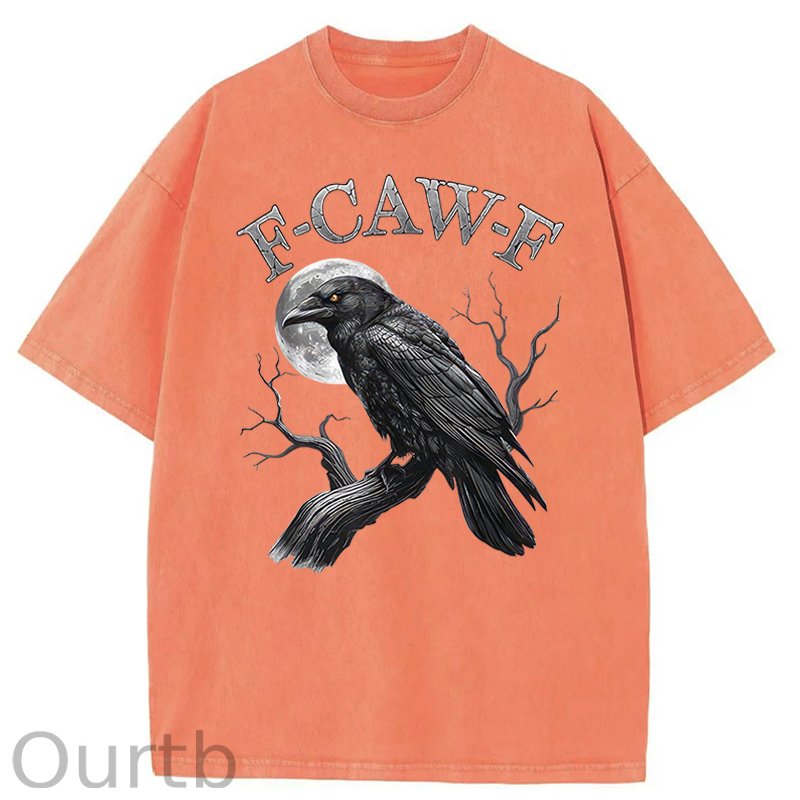 F-Caw-F Crow Washed Cotton T-Shirt