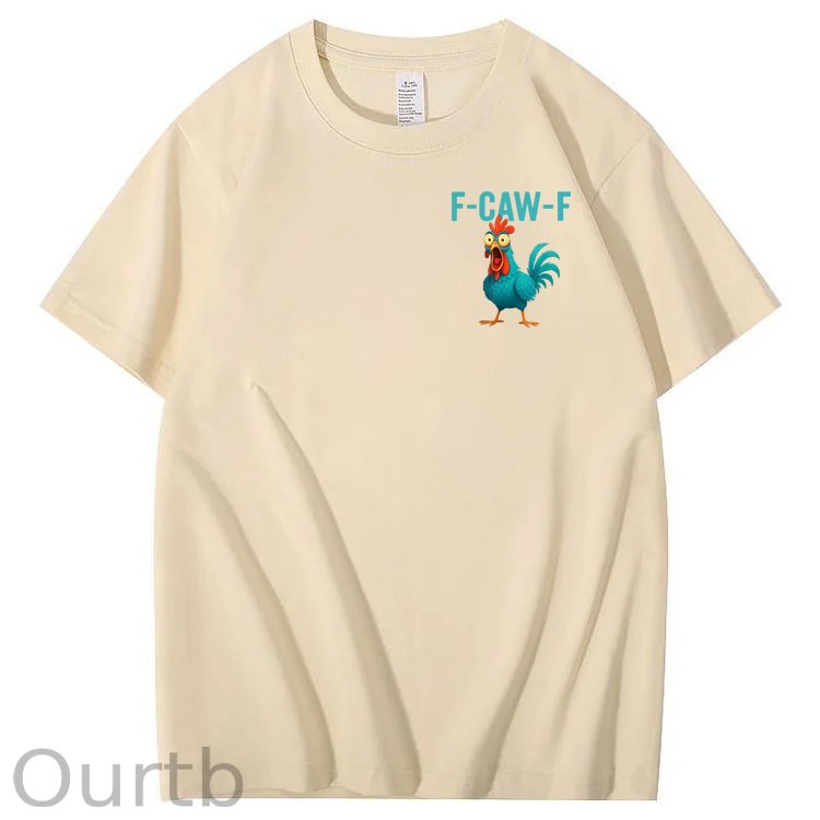 Funny Rooster Chicken F-Caw-F Chicken 100% Cotton T-Shirt