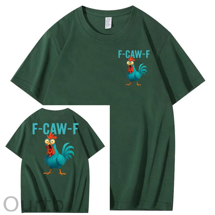 Funny Rooster Chicken F-Caw-F Chicken 100% Cotton T-Shirt
