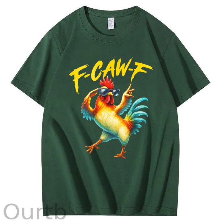 F-Caw-F Cool Chicken Pattern100% Cotton T-Shirt