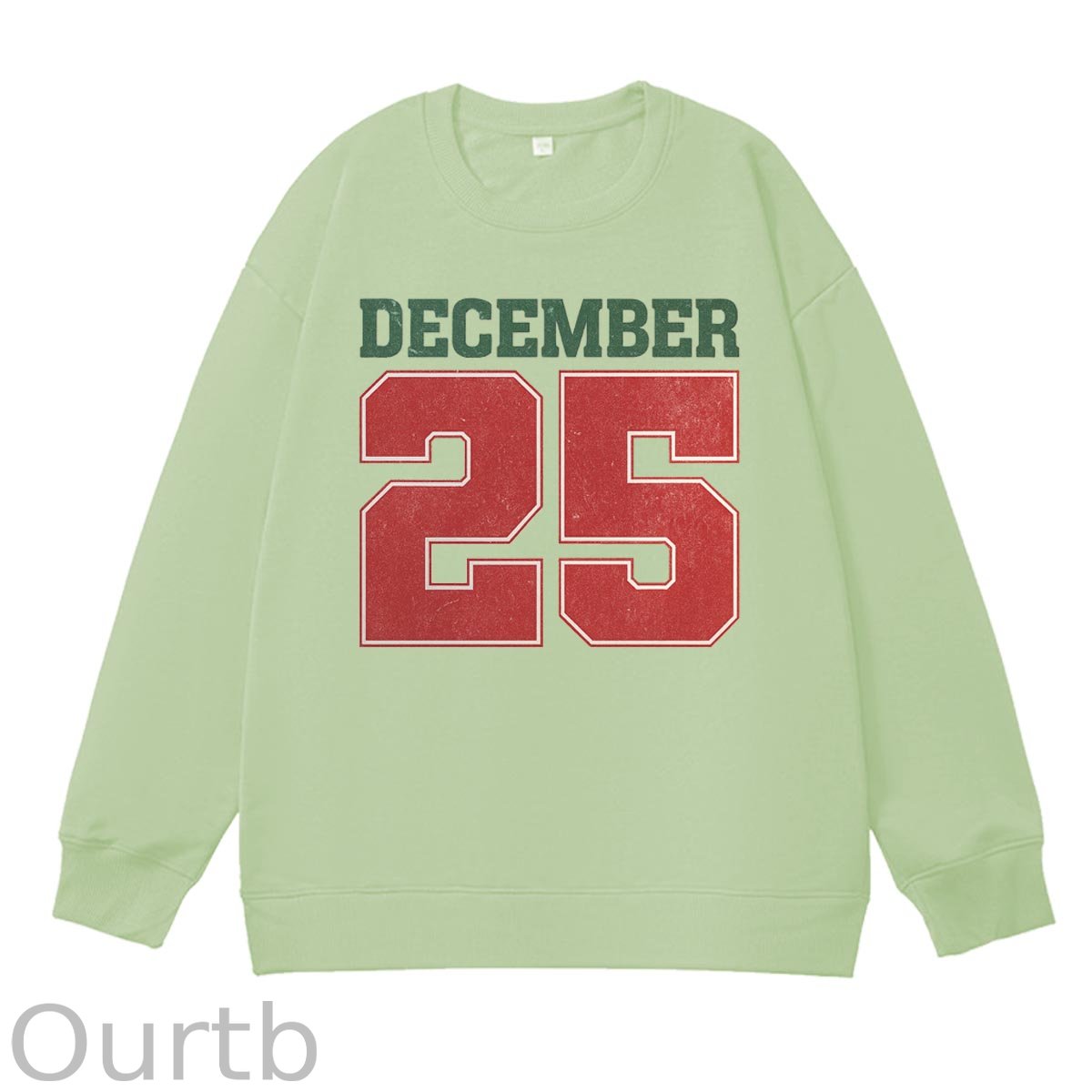 Christmas Decemember 25  Pattern 100% 300g CottonCrew Neck Sweatshirt