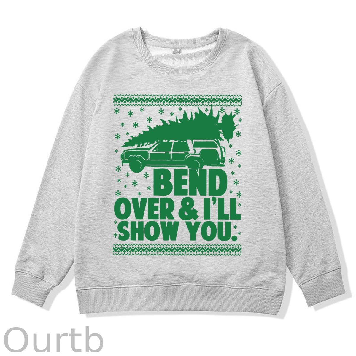 Christmas  Pattern 100% 300g CottonCrew Neck Sweatshirt