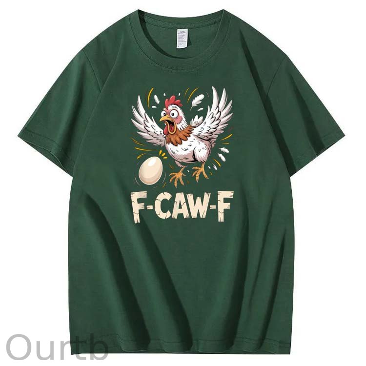 F-Caw-F Crazy Egg Chickens Pattern100% Cotton T-Shirt