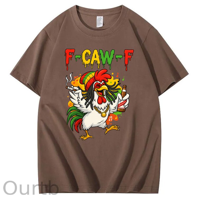 F-Caw-F What Beer Chicken Pattern100% Cotton T-Shirt