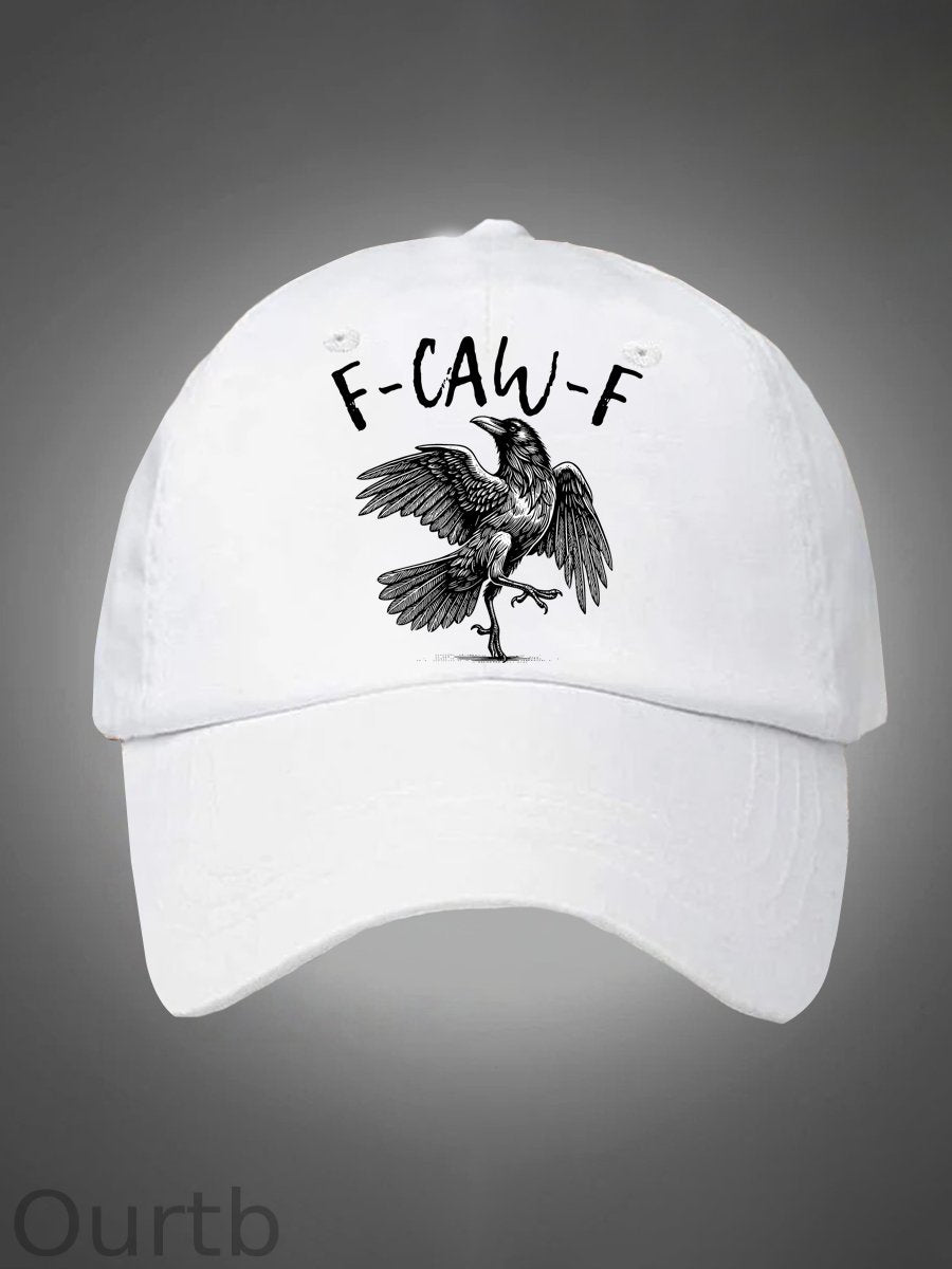 F-Caw-F Crow Pattern Washed Hats