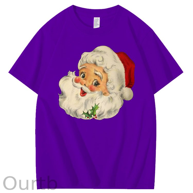 Christmas Santa Claus Pattern100% Cotton T-Shirt