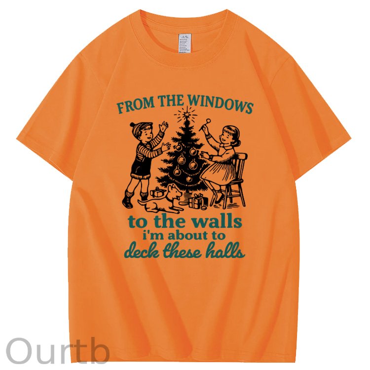 Christmas To The Walls  Pattern100% Cotton T-Shirt