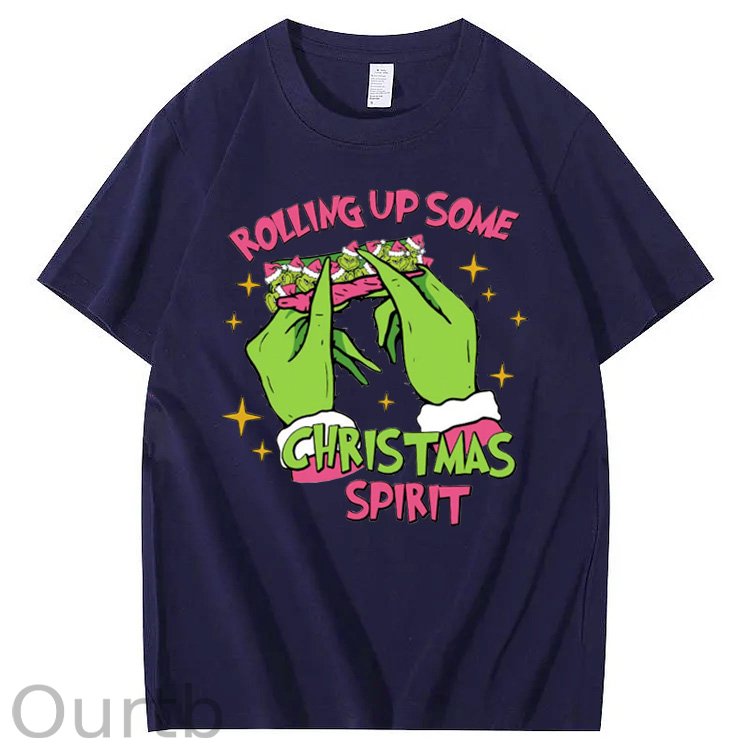Rolling Up Some Christmas Spirit Pattern100% Cotton T-Shirt