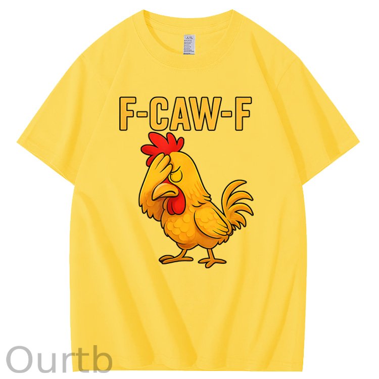 F-Caw-F Helpless Chicken Pattern100% Cotton T-Shirt