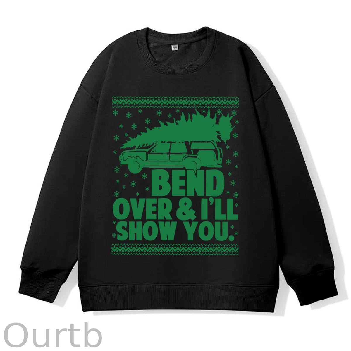 Christmas  Pattern 100% 300g CottonCrew Neck Sweatshirt