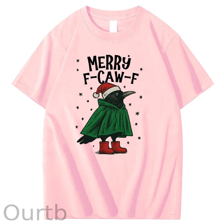 Merry F-Caw-F Pattern100% Cotton T-Shirt