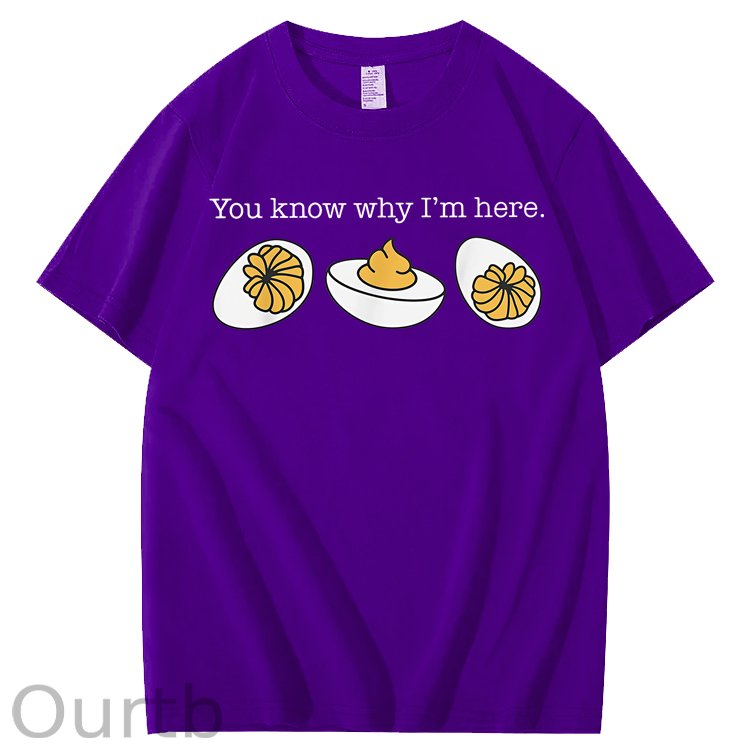 Retro Thanksgiving Dinner You Know Why I'm Here Deviled Egg 100% Cotton T-Shirt