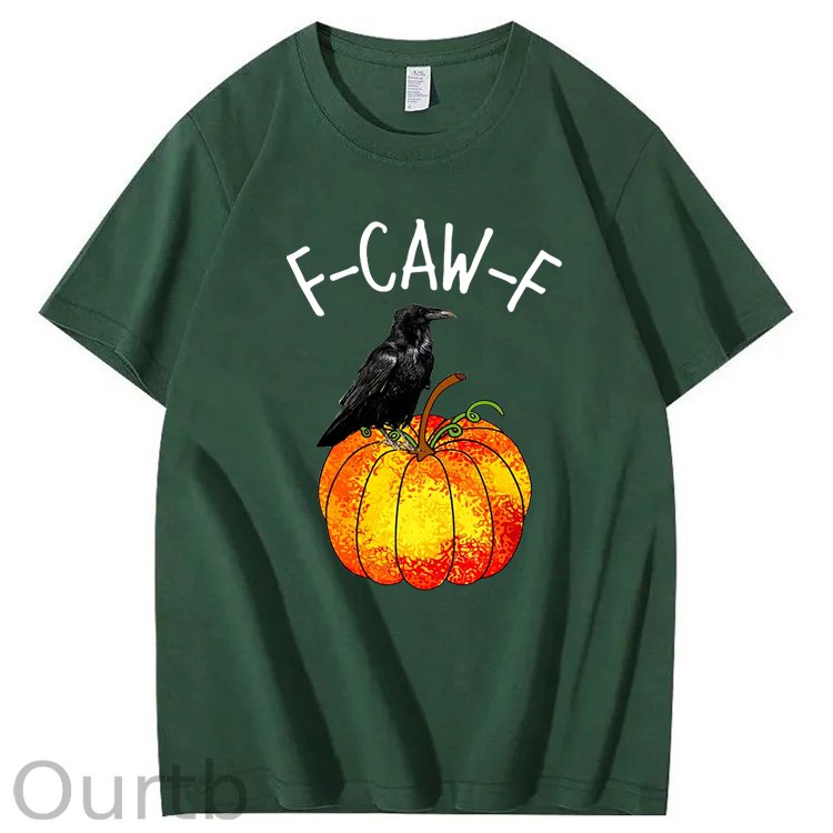 F-Caw-F Crow Pumpkin 100% Cotton T-Shirt